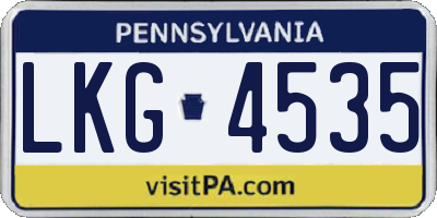 PA license plate LKG4535
