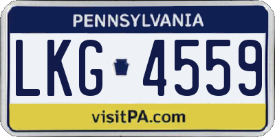 PA license plate LKG4559