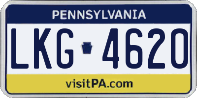 PA license plate LKG4620