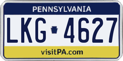 PA license plate LKG4627