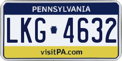 PA license plate LKG4632