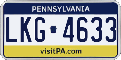 PA license plate LKG4633
