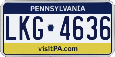 PA license plate LKG4636