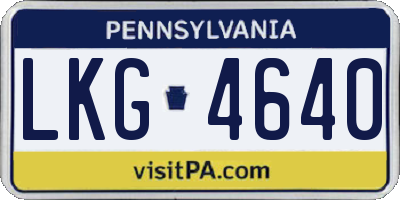 PA license plate LKG4640