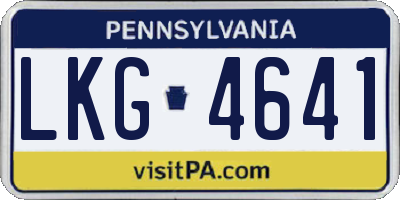 PA license plate LKG4641