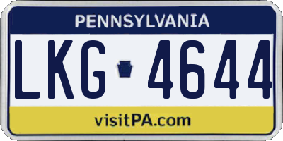 PA license plate LKG4644