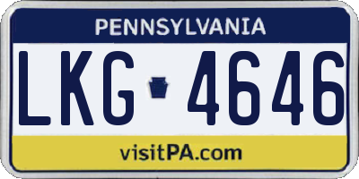 PA license plate LKG4646