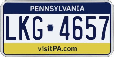 PA license plate LKG4657
