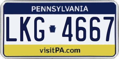 PA license plate LKG4667