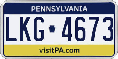 PA license plate LKG4673