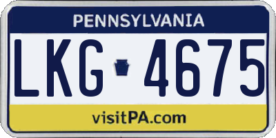 PA license plate LKG4675