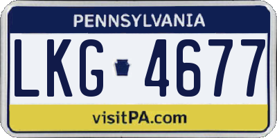 PA license plate LKG4677