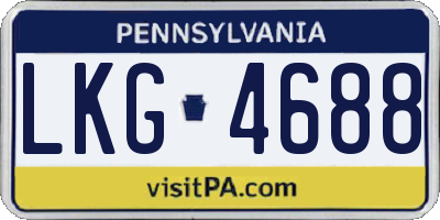 PA license plate LKG4688
