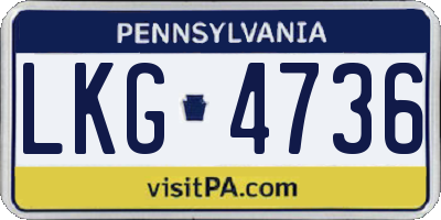 PA license plate LKG4736