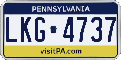 PA license plate LKG4737