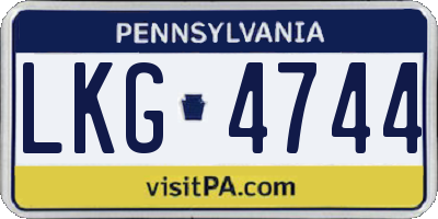 PA license plate LKG4744