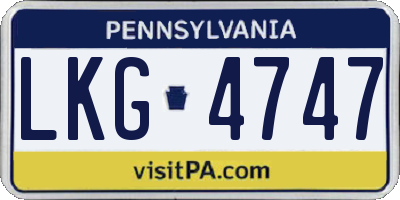 PA license plate LKG4747