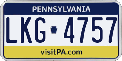 PA license plate LKG4757