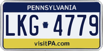 PA license plate LKG4779