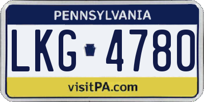 PA license plate LKG4780