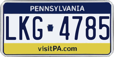 PA license plate LKG4785