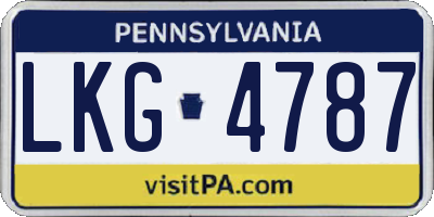 PA license plate LKG4787