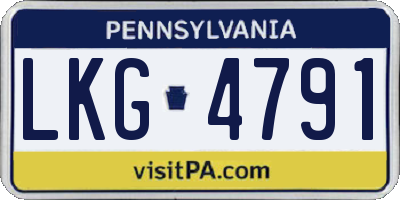 PA license plate LKG4791