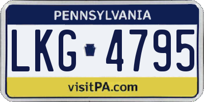 PA license plate LKG4795