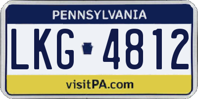 PA license plate LKG4812