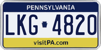 PA license plate LKG4820