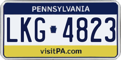 PA license plate LKG4823