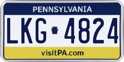 PA license plate LKG4824