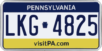 PA license plate LKG4825