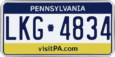 PA license plate LKG4834