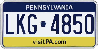 PA license plate LKG4850