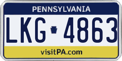 PA license plate LKG4863