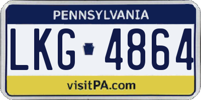PA license plate LKG4864