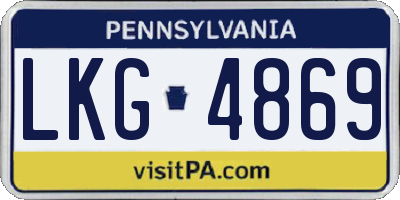 PA license plate LKG4869