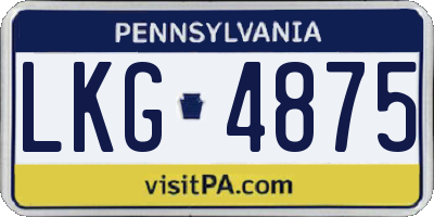 PA license plate LKG4875