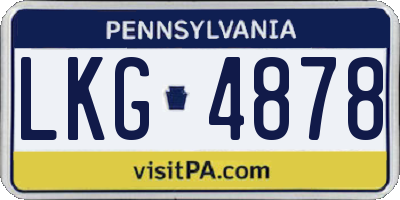 PA license plate LKG4878