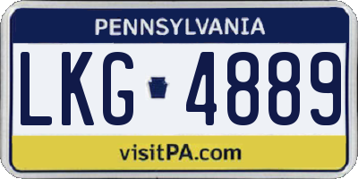 PA license plate LKG4889