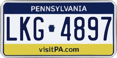 PA license plate LKG4897