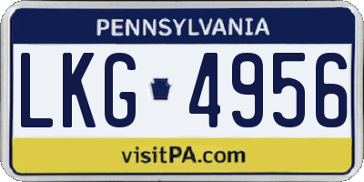 PA license plate LKG4956