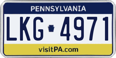 PA license plate LKG4971