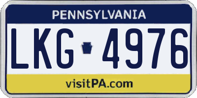 PA license plate LKG4976