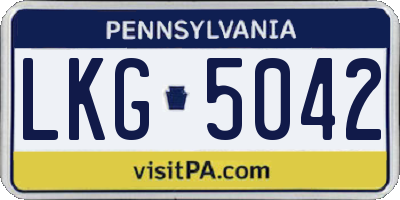 PA license plate LKG5042