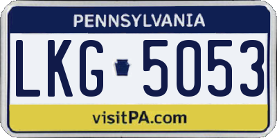 PA license plate LKG5053