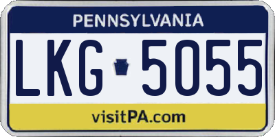 PA license plate LKG5055