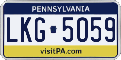 PA license plate LKG5059