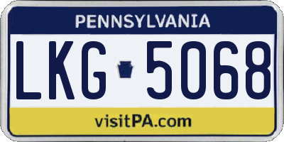 PA license plate LKG5068